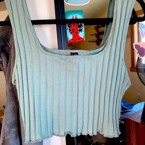 Ribbed mint green tank